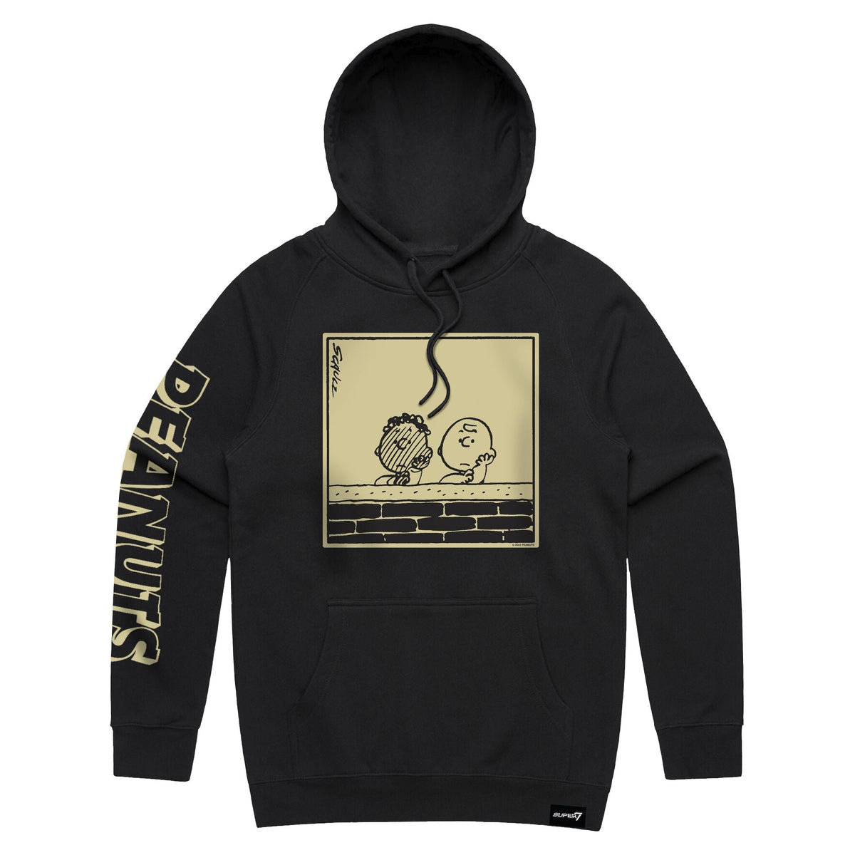 Peanuts Franklin Long Sleeve Black Pullover Hoodie