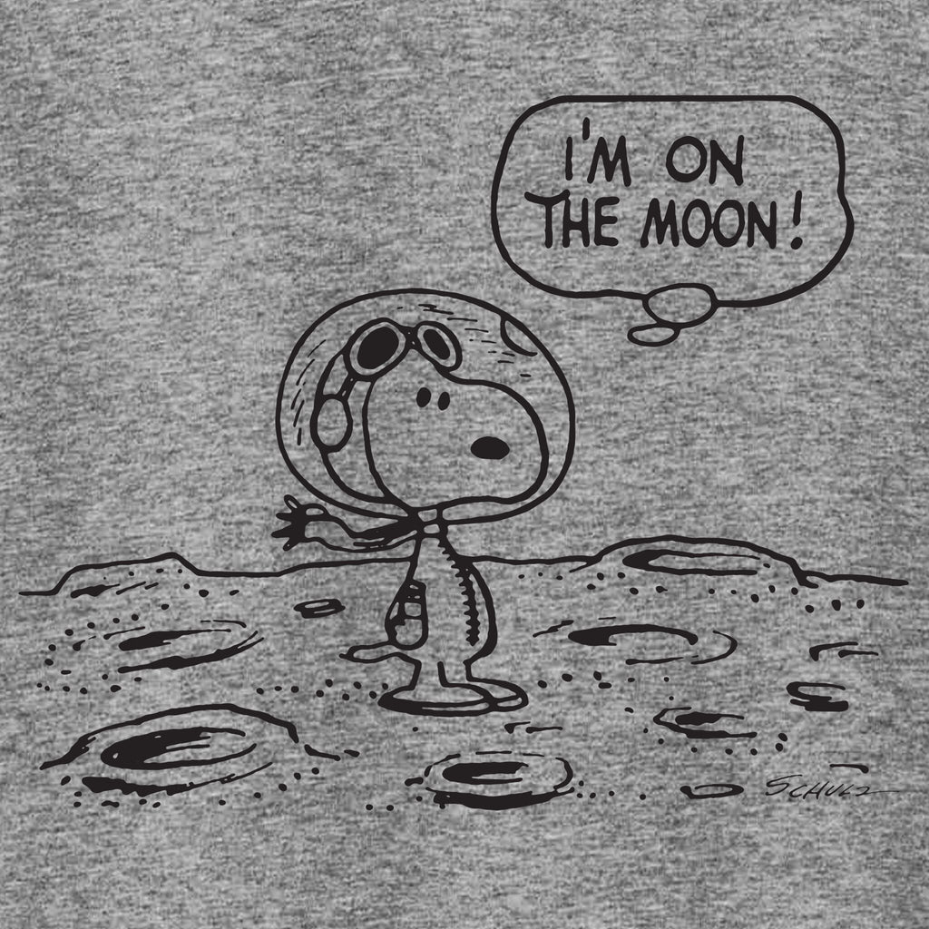 Peanuts Snoopy on the Moon - Athletic Heather T-shirt