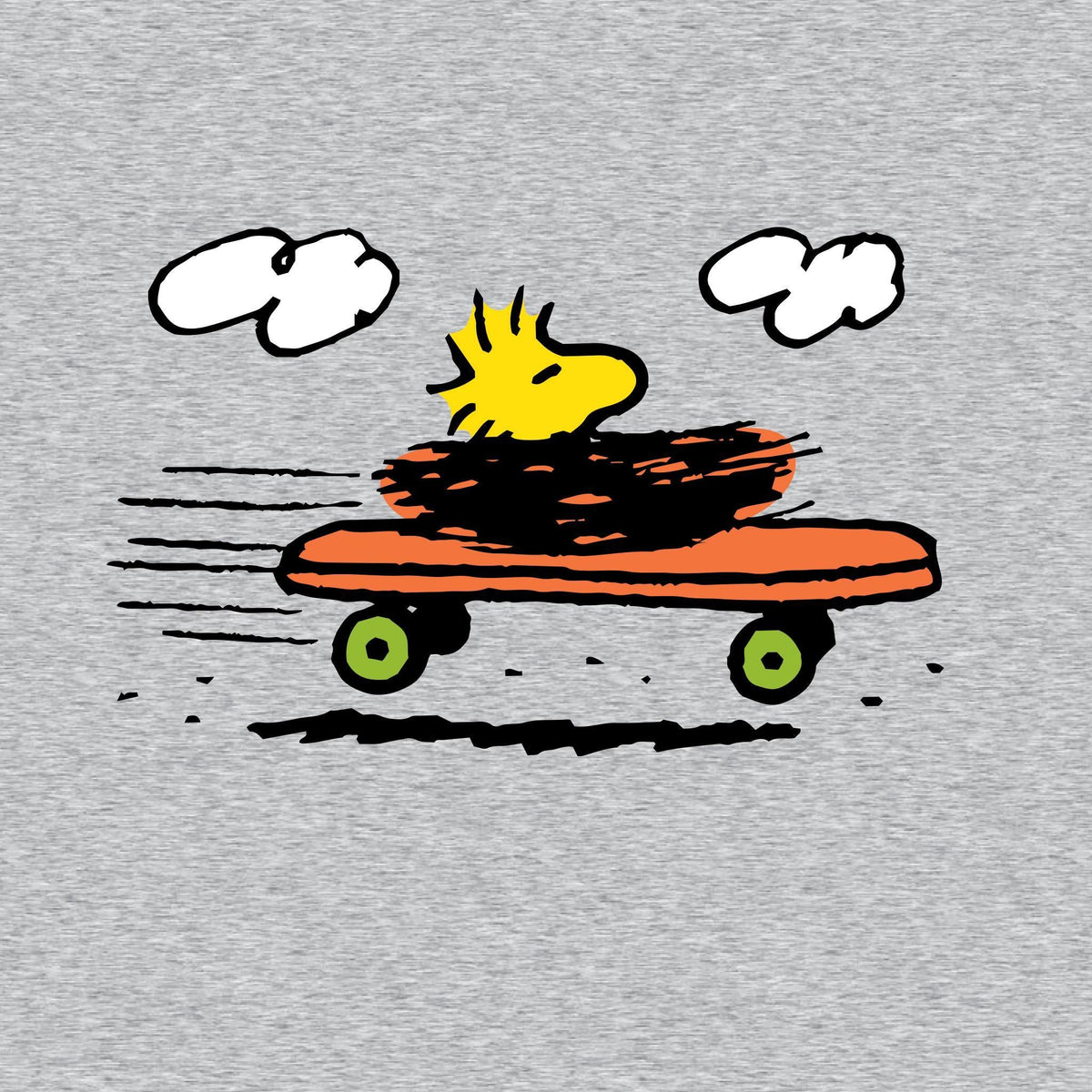 Peanuts T-Shirts - Woodstock Skateboard (Heather Grey)