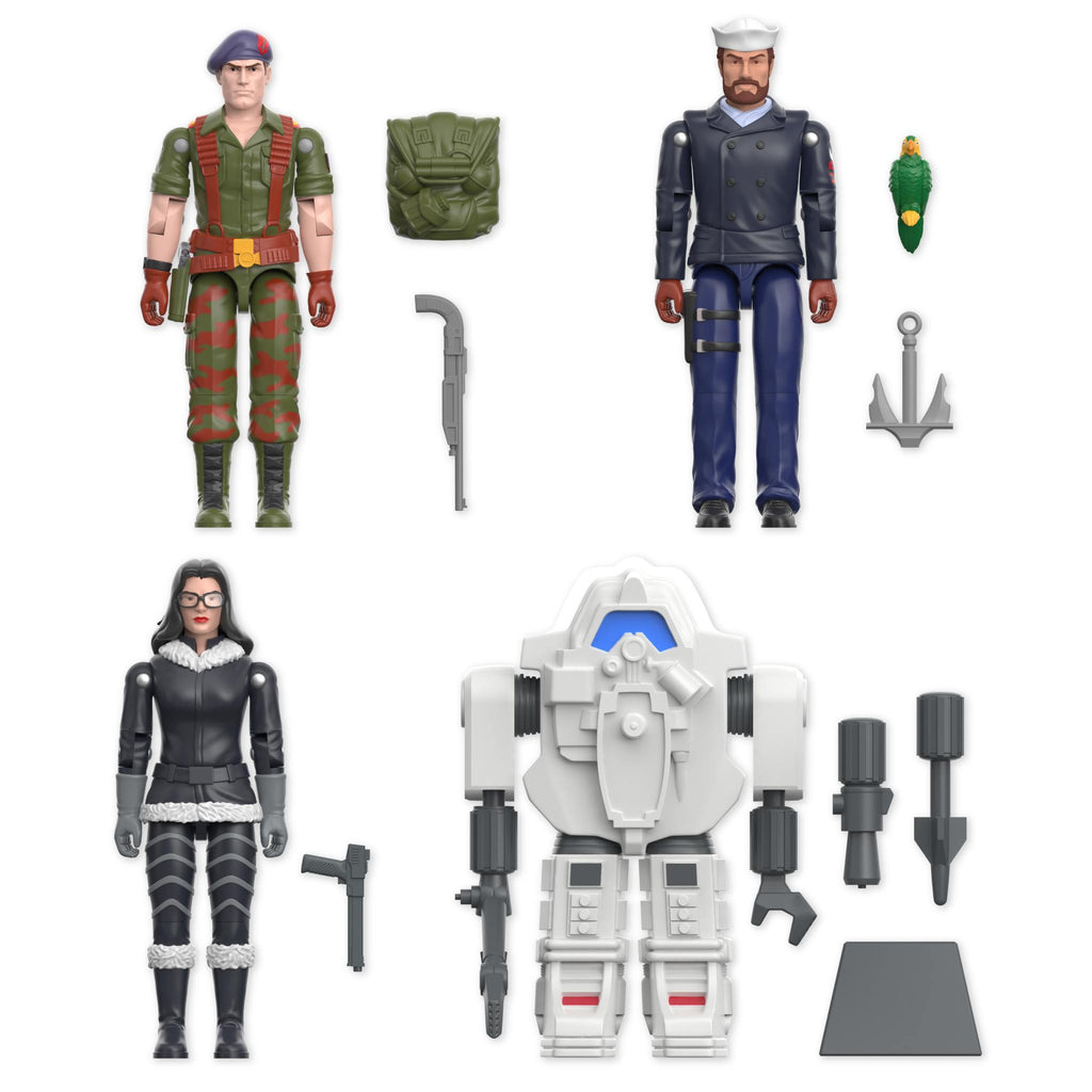 G.I. Joe ReAction+ Wave 10 - Flint, Shipwreck (Peacoat), Baroness (Arctic) & S.N.A.K.E Armor
