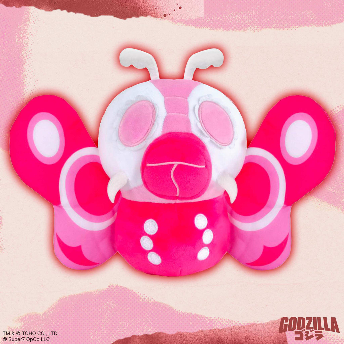 Toho Super Duper Plush Wave 04 - Godzilla '89, Mothra '64  & Hedorah (Pink)
