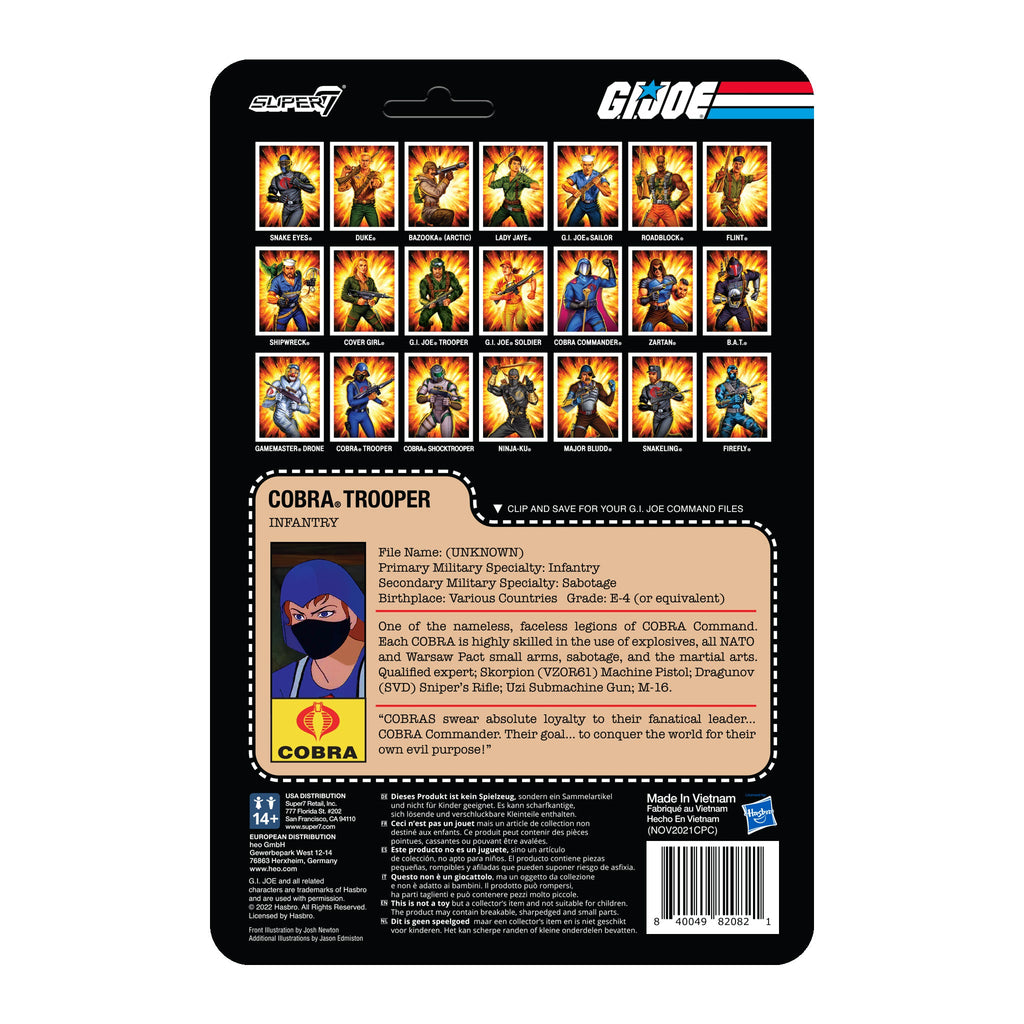 G.I. Joe ReAction Wave 4 - Cobra Female Trooper Short Black Hair (Dk Brown)