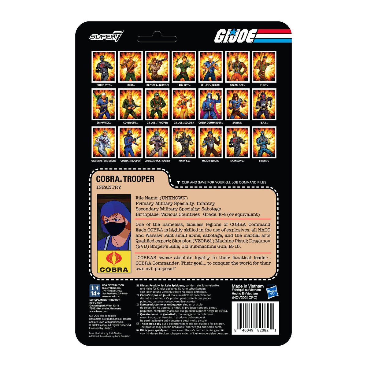 G.I. Joe ReAction Wave 4 - Cobra Female Trooper Short Black Hair (Dk Brown)