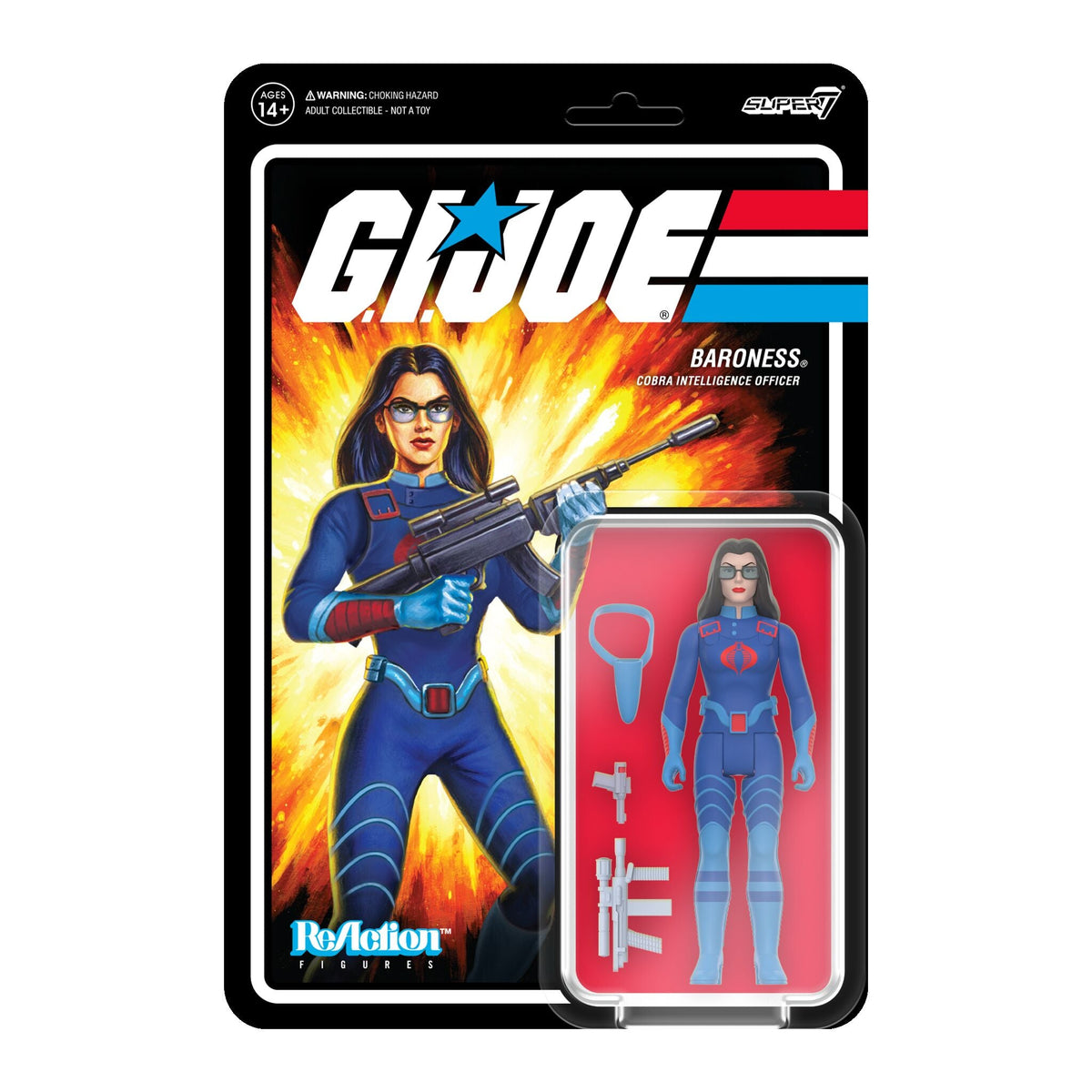 G.I. Joe ReAction Figures Wave 7 - Baroness (Cartoon Dark Blue) [Exclusive]
