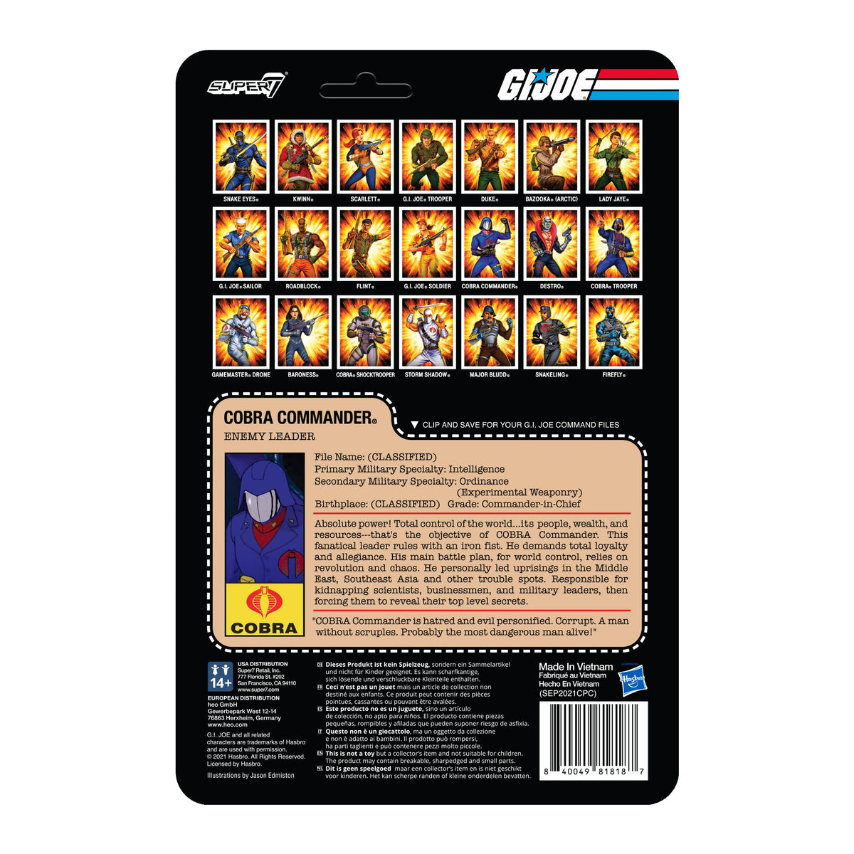 G.I. Joe ReAction Figures Wave 3 - Cobra Commander (Toy Colors)