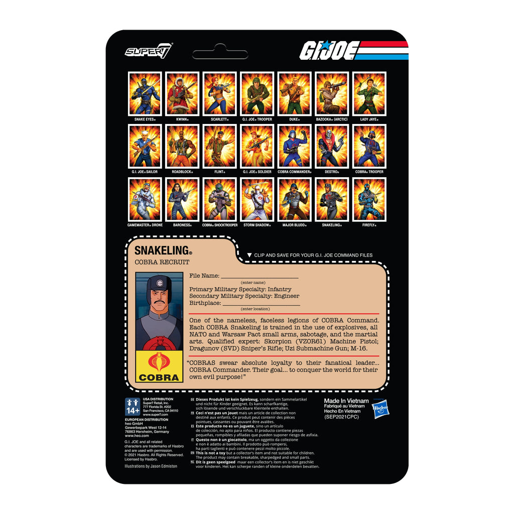 G.I. Joe ReAction Figures Wave 3 - Cobra Snakeling Factory Worker Beard (Tan)