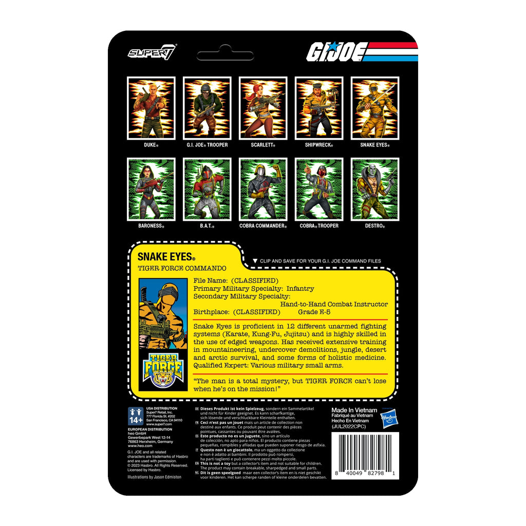 G.I. Joe ReAction Figures Wave 6 - Tiger Force Snake Eyes