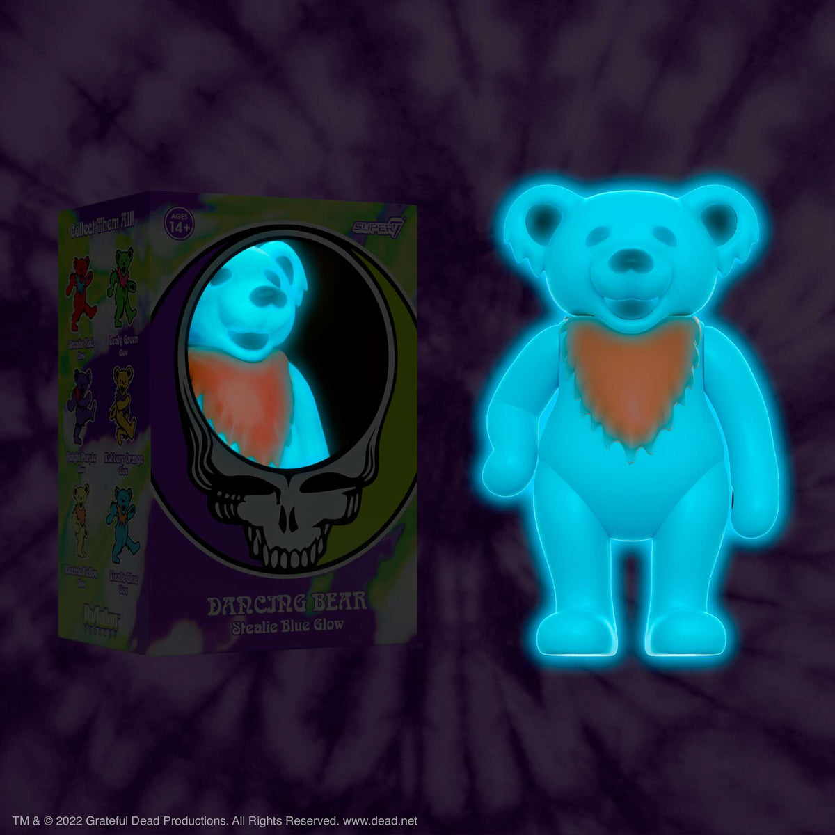 Grateful Dead ReAction Figure - Dancing Bear Glow (Stealie Blue)