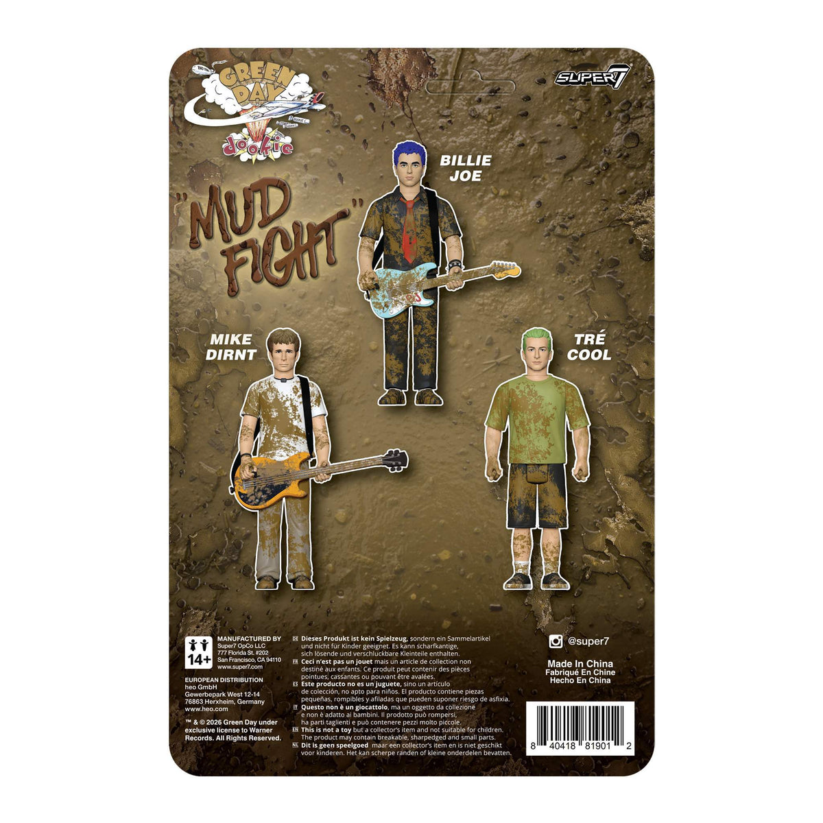 GREEN DAY ReAction Figures Wave 01 (Mud Fight) - Tré Cool