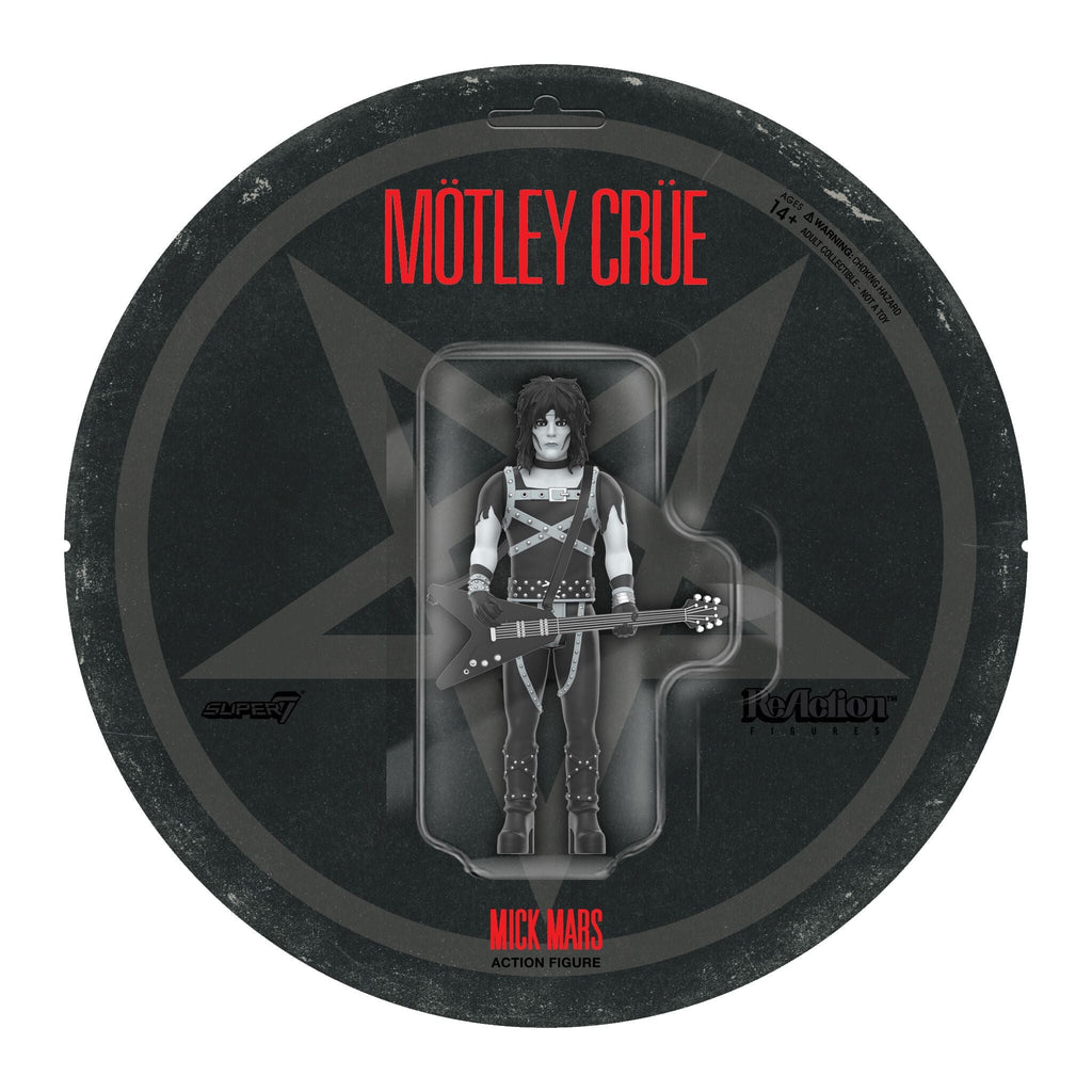Motley Crue ReAction Figures Wave 02 - Vince Neil, Tommy Lee, Nikki Sixx, & Mick Mars (Shout At The Devil - Black & White)