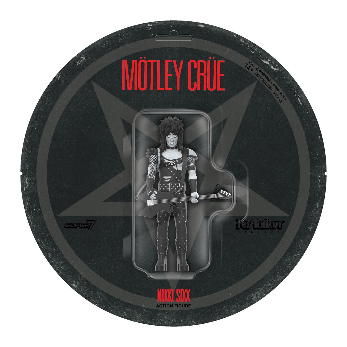 Motley Crue ReAction Figures Wave 02 - Vince Neil, Tommy Lee, Nikki Sixx, & Mick Mars (Shout At The Devil - Black & White)