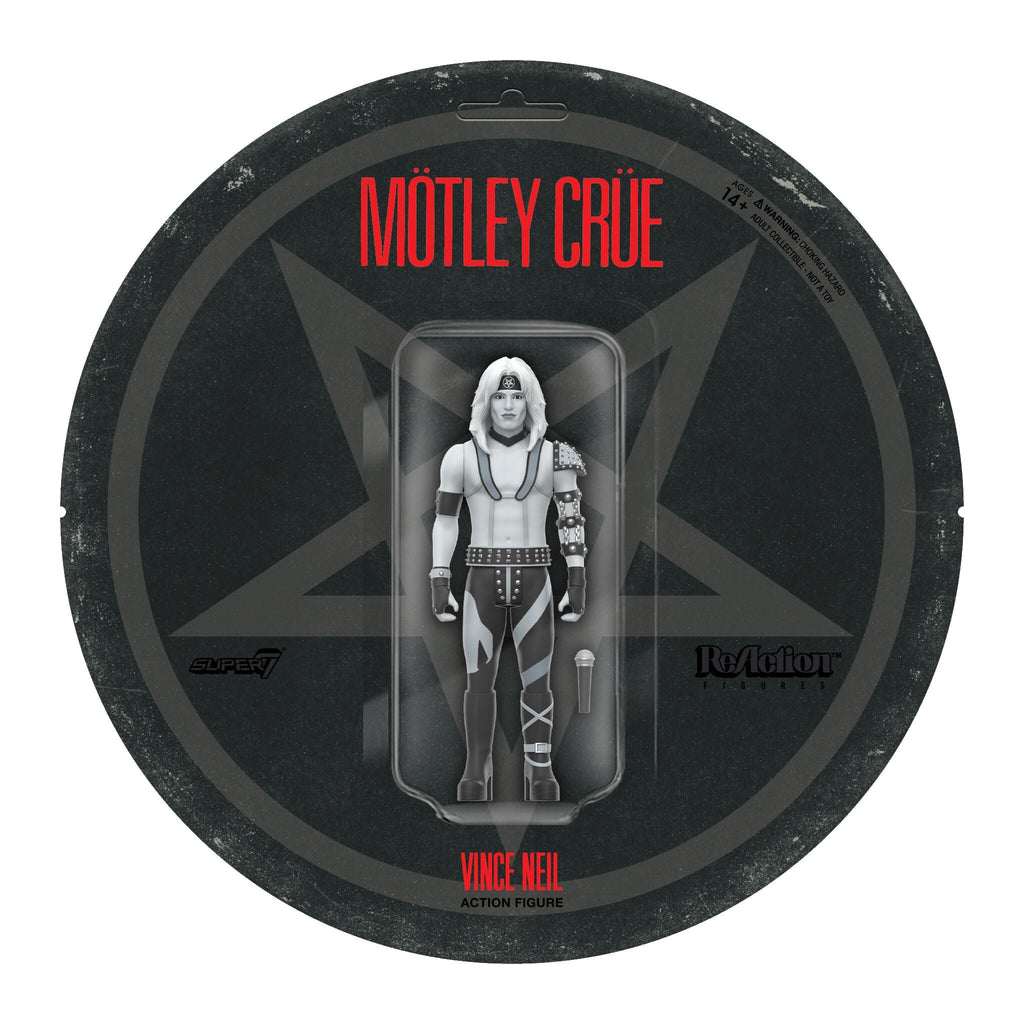 Motley Crue ReAction Figures Wave 02 - Vince Neil, Tommy Lee, Nikki Sixx, & Mick Mars (Shout At The Devil - Black & White)