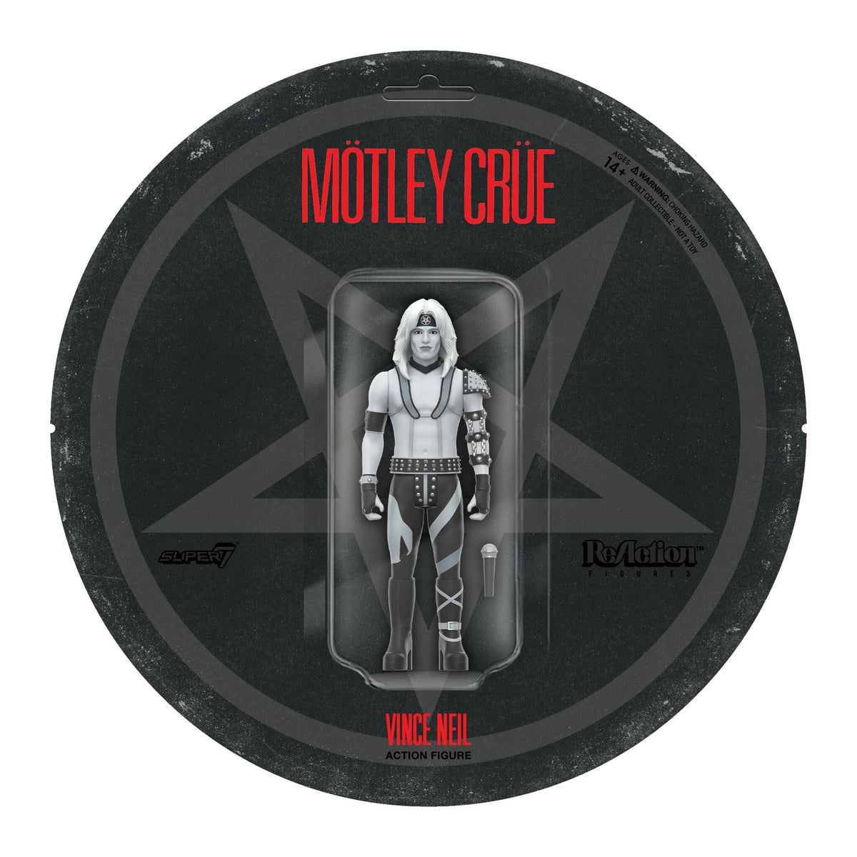 Motley Crue ReAction Figures Wave 02 - Vince Neil, Tommy Lee, Nikki Sixx, & Mick Mars (Shout At The Devil - Black & White)