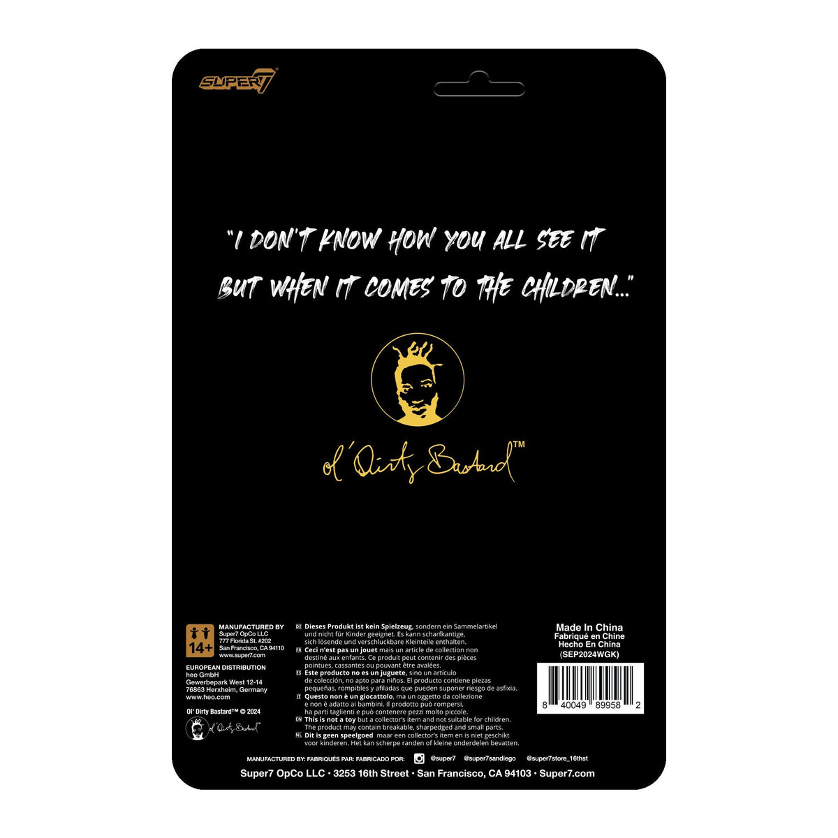 Ol' Dirty Bastard ReAction Figures Wave 04 - ODB (For the Children)