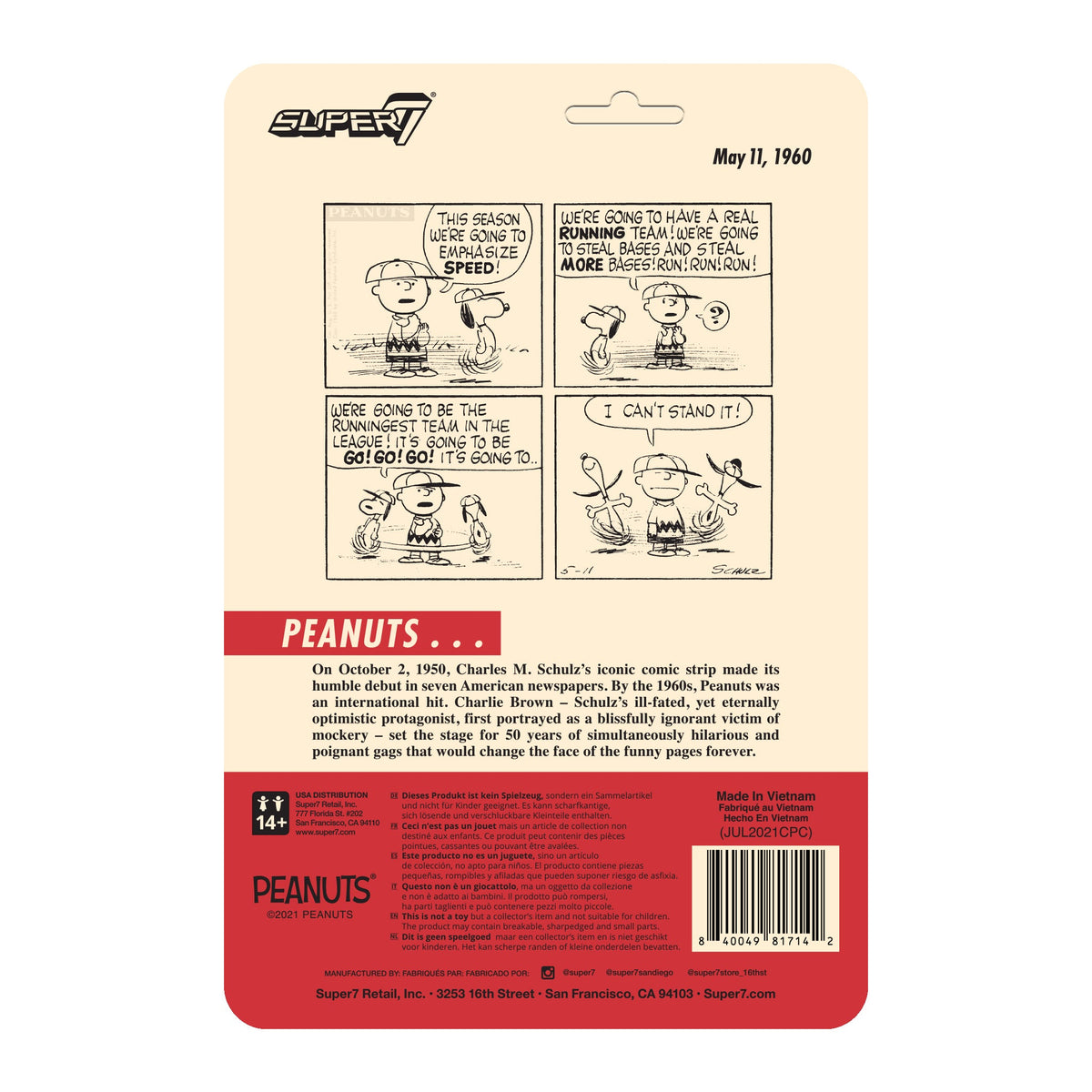 Peanuts ReAction Figure Wave 5 - Baseball Snoopy