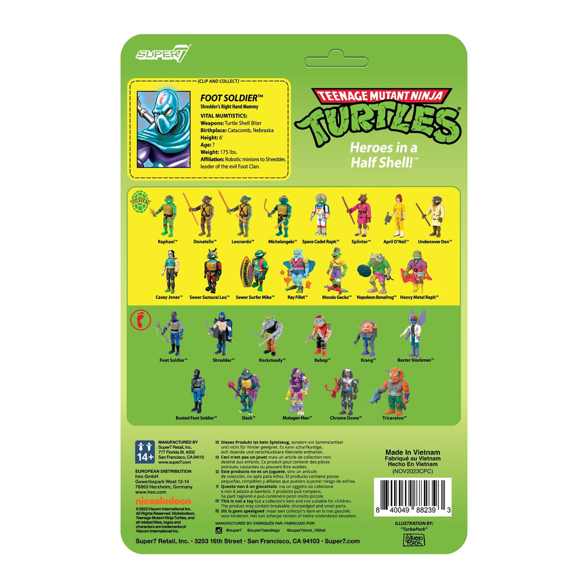 Teenage Mutant Ninja Turtles ReAction Figures - Foot Soldier (Blue Glow)