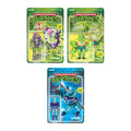 Teenage Mutant Ninja Turtles ReAction Figures - Mutagen Man (Glow), Foot Soldier (Blue Glow), Ray Fillet Bioluminescent (Green Glow)
