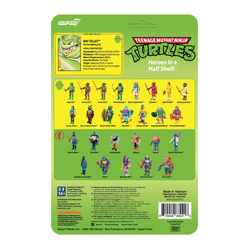 Teenage Mutant Ninja Turtles ReAction Figures - Ray Fillet Bioluminescent (Green Glow)