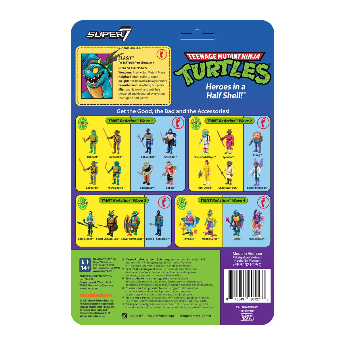 Teenage Mutant Ninja Turtles ReAction Figure Wave 4  - Slash