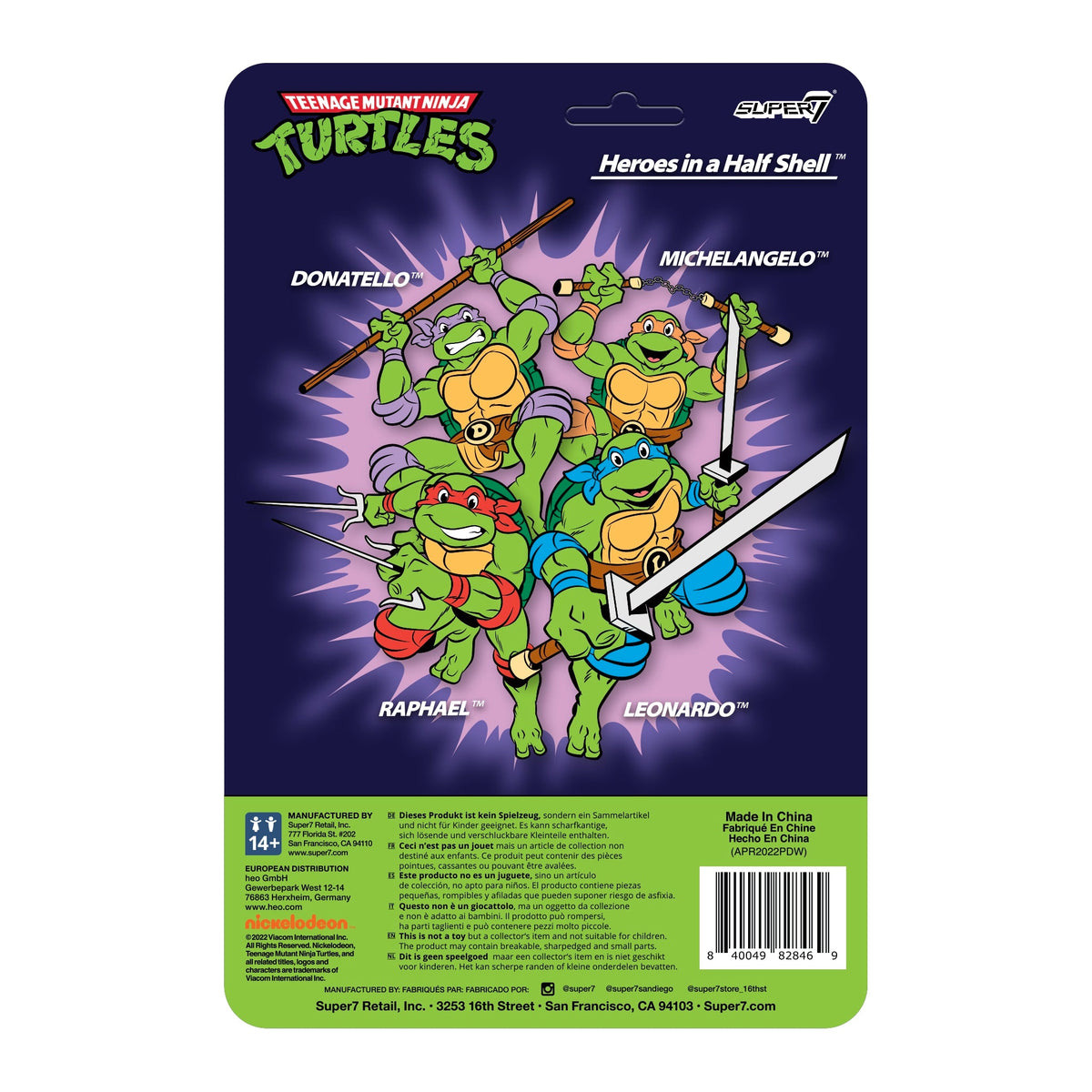 Teenage Mutant Ninja Turtles ReAction Wave 7 - Michelangelo Toon