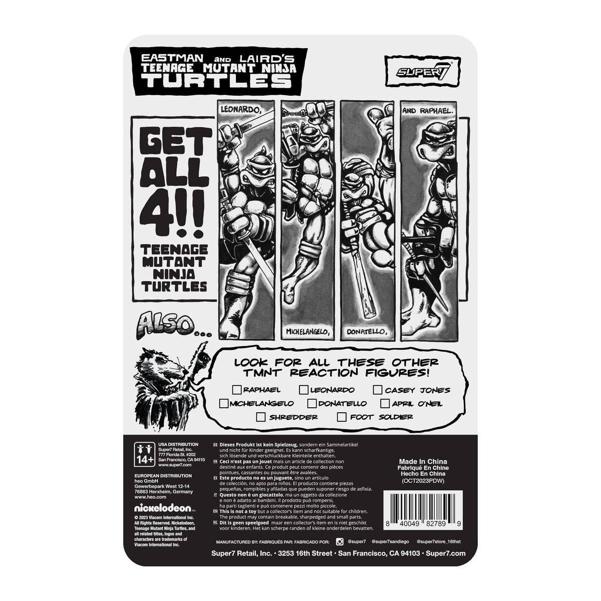 Teenage Mutant Ninja Turtles ReAction Figure Wave 9 - Donatello (Comic Greyscale)