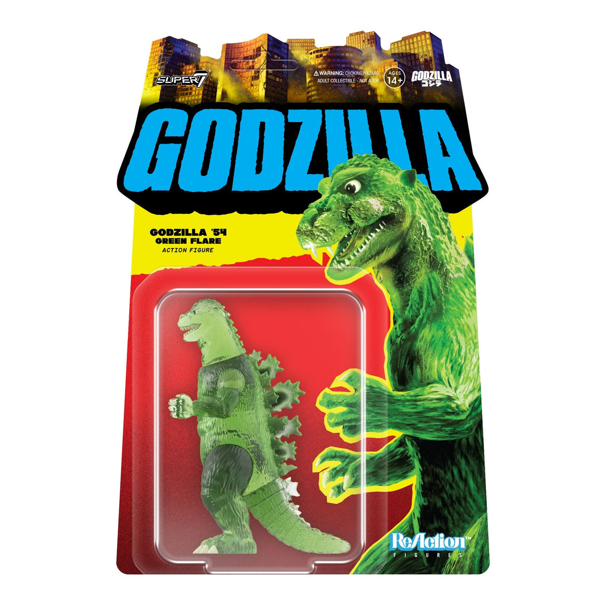 Toho ReAction Figures Wave 07 - Godzilla '84 (Heat Ray), Mechagodzilla (1975), Titanosaurus, Godzilla (Semi-Clear Green version)