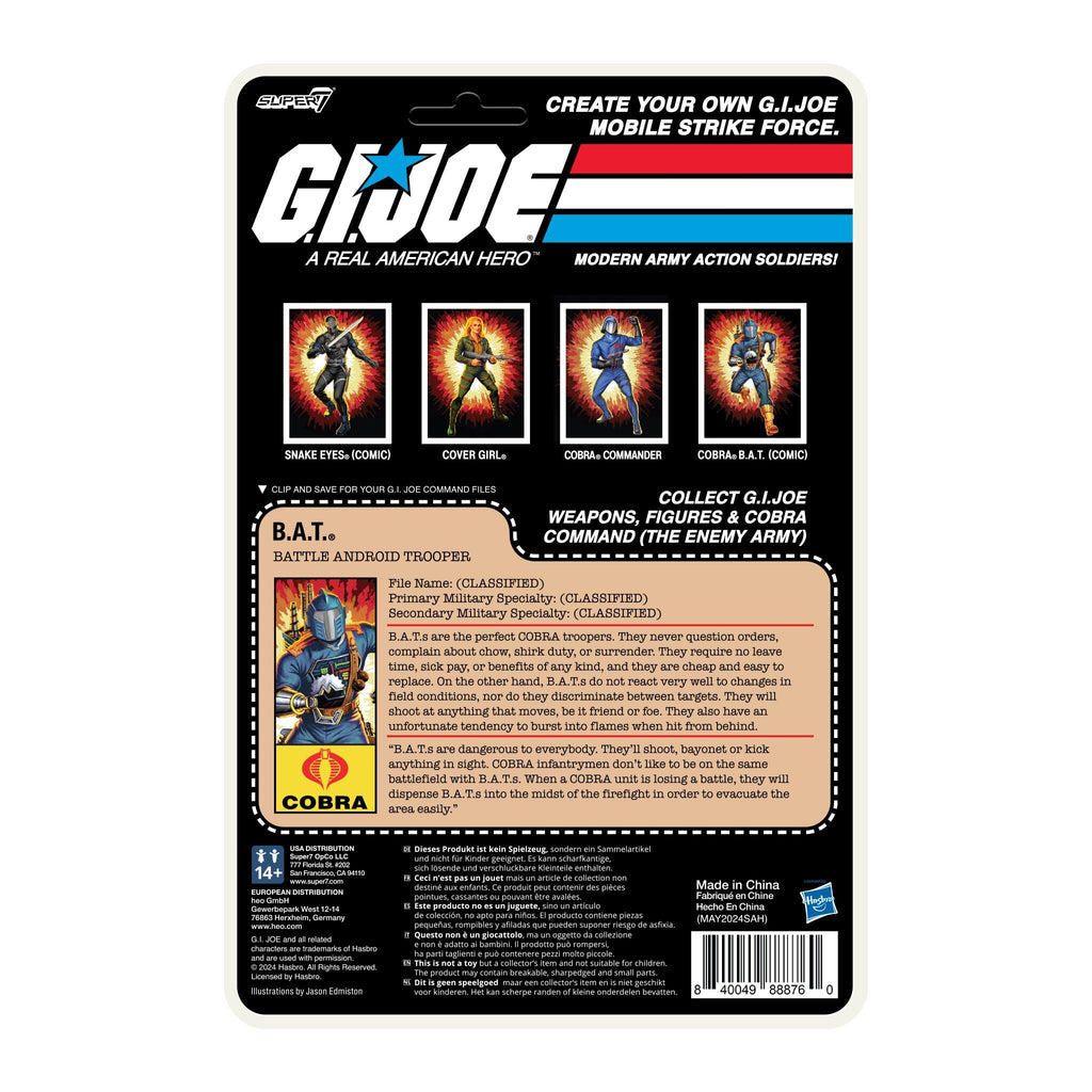 G.I. Joe ReAction+ Wave 01 - Cobra B.A.T. (Comic Blue)