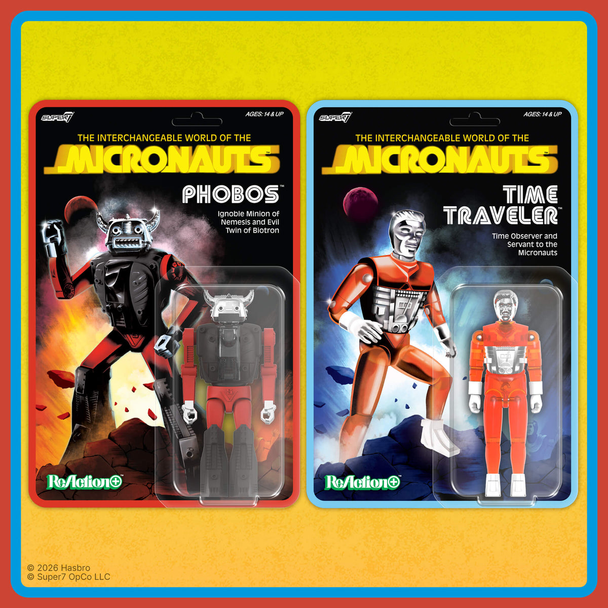 Micronauts ReAction+ Wave 04 - Phobos & Time Traveler (Translucent Orange)