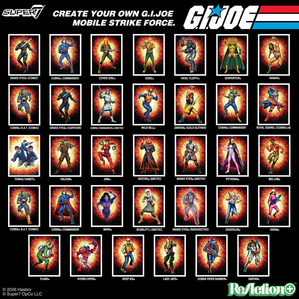 G.I. Joe ReAction+ Wave 09 - Lady Jaye, Deep Six, Zartan & Cobra Viper Gunner