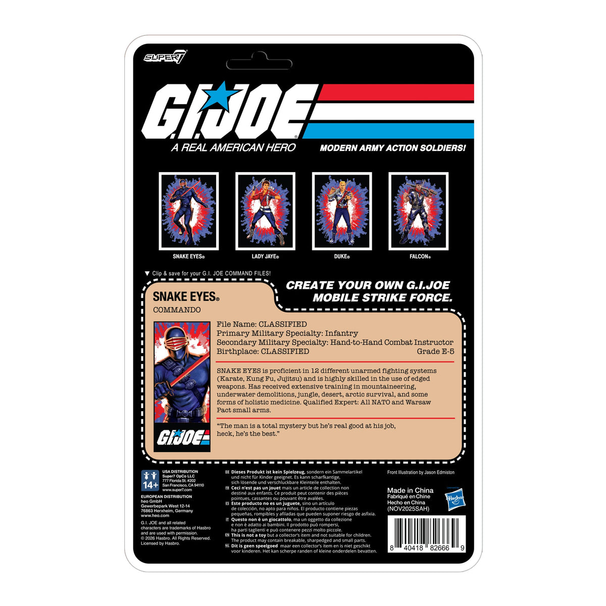 G.I. Joe ReAction+ Wave 08 - Snake Eyes (America's 250th Anniversary)