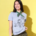 Peanuts Snoopy on the Moon - Athletic Heather T-shirt