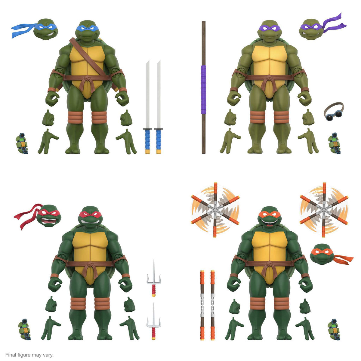 Teenage Mutant Ninja Turtles ULTIMATES! Wave 12 - Michelangelo, Leonardo, Donatello, Raphael