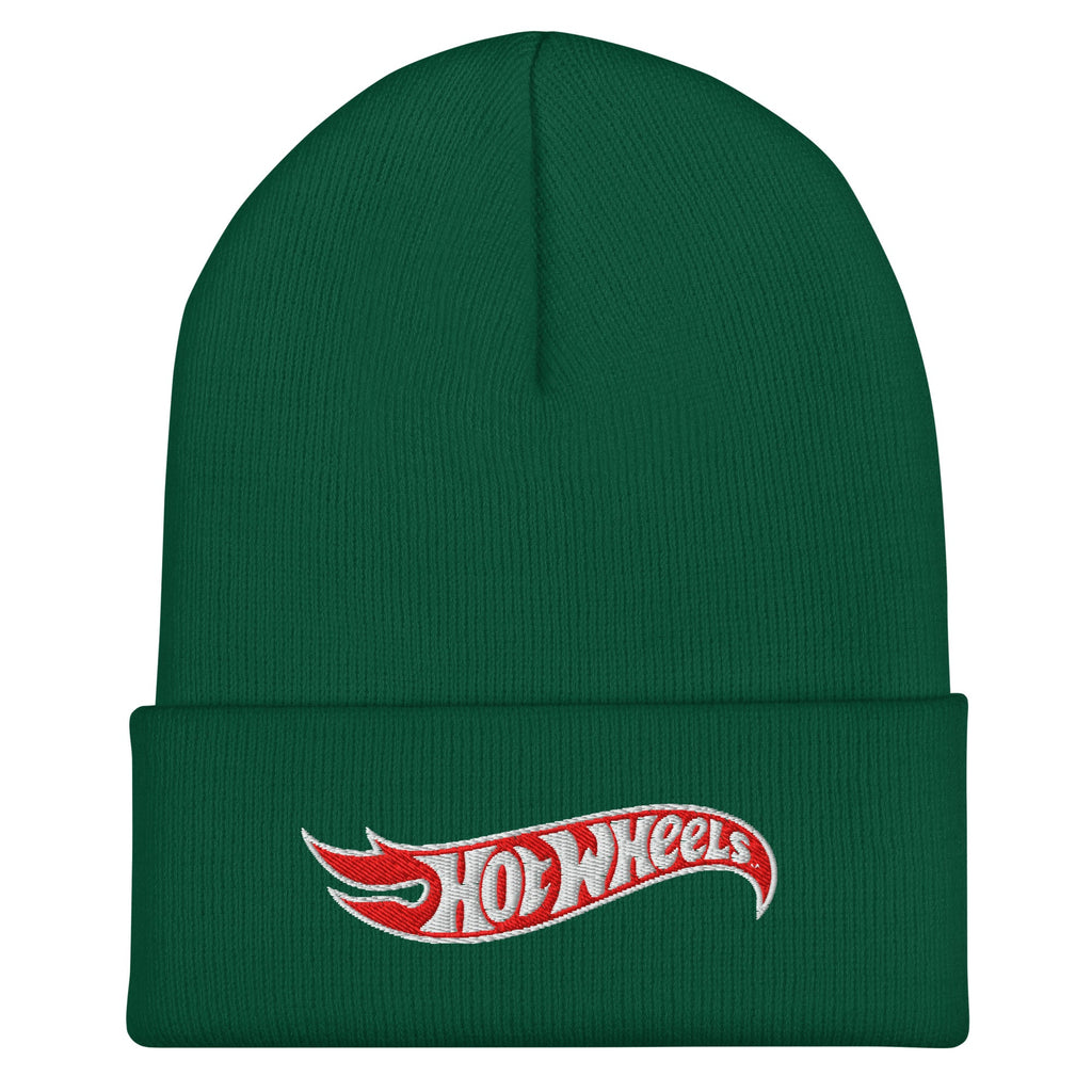 Hot Wheels Logo Green Cuffed Beanie