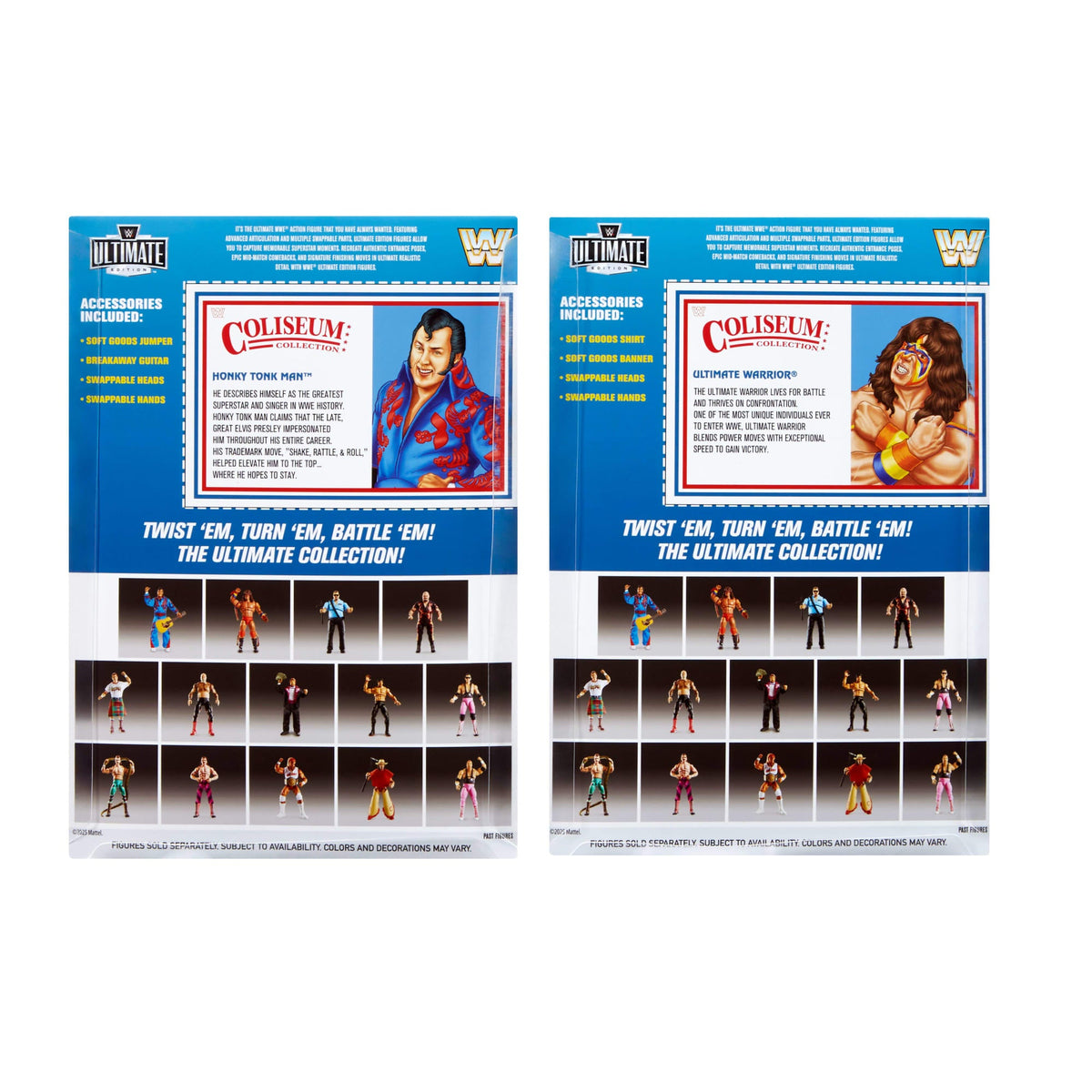 WWE Coliseum Collection Honky Tonk Man & Ultimate Warrior Ultimate Edition Figures