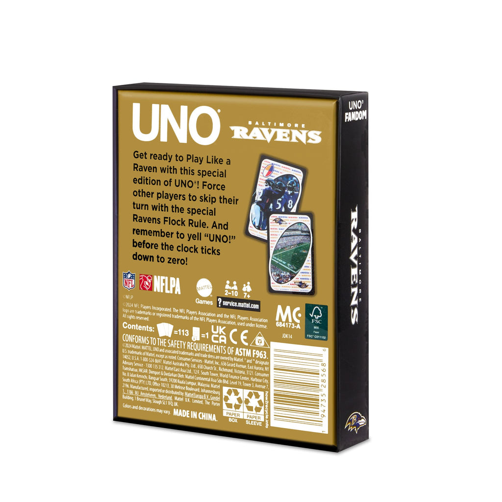 UNO Fandom NFL Baltimore Ravens Game Deck